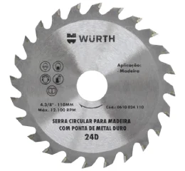 Disco de Serra em Videa TCT W-Max 7.1/4" Wurth